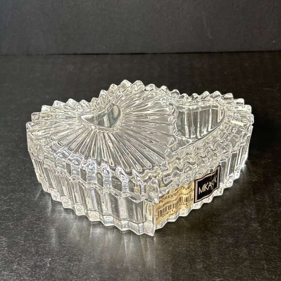 Mikasa Germany Forever Love Lead Crystal Covered Double Heart Trinket Box - Picture 1 of 6